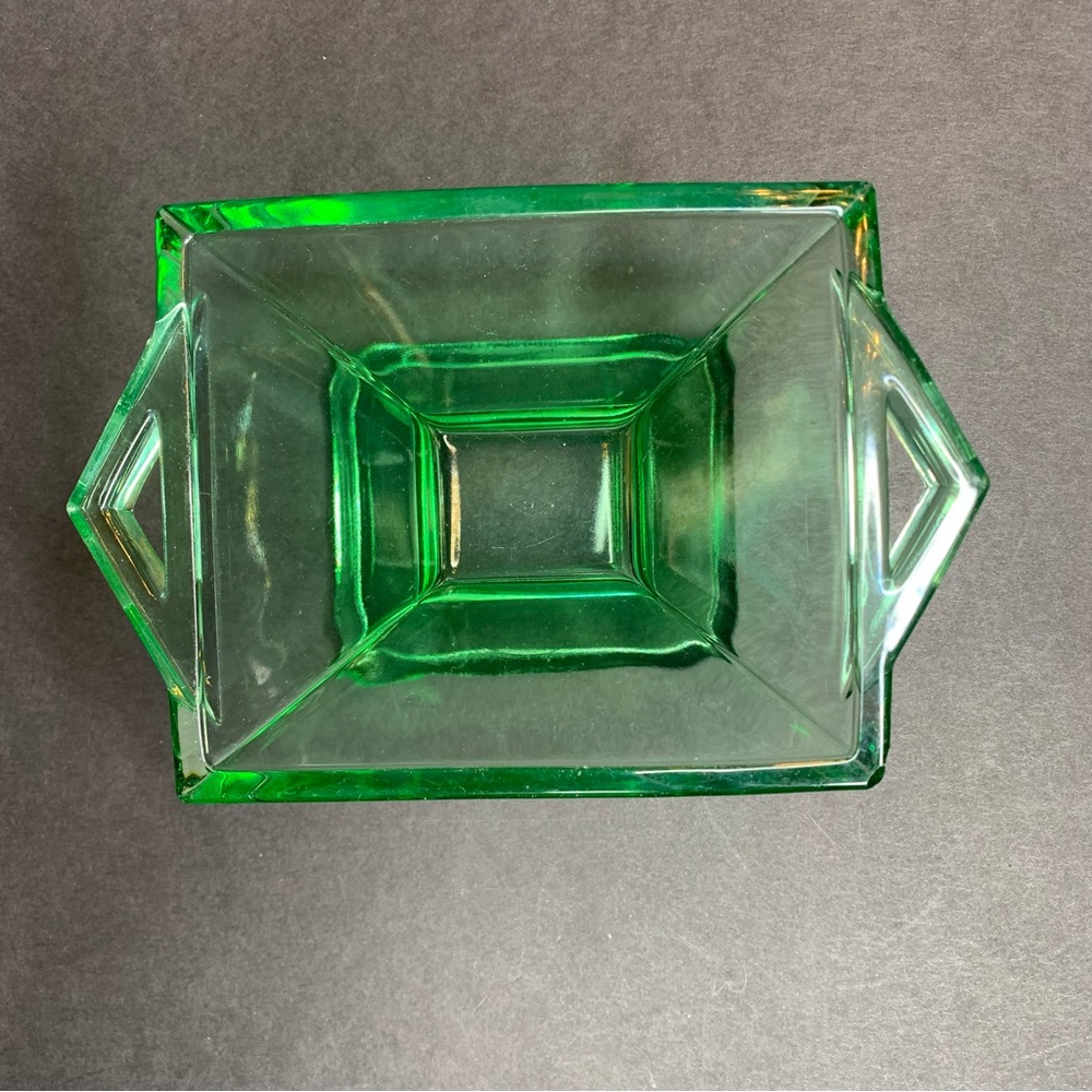 Vintage Heisey Quator Moongleam Green Glass Sugar Bowl - Picture 2 of 4